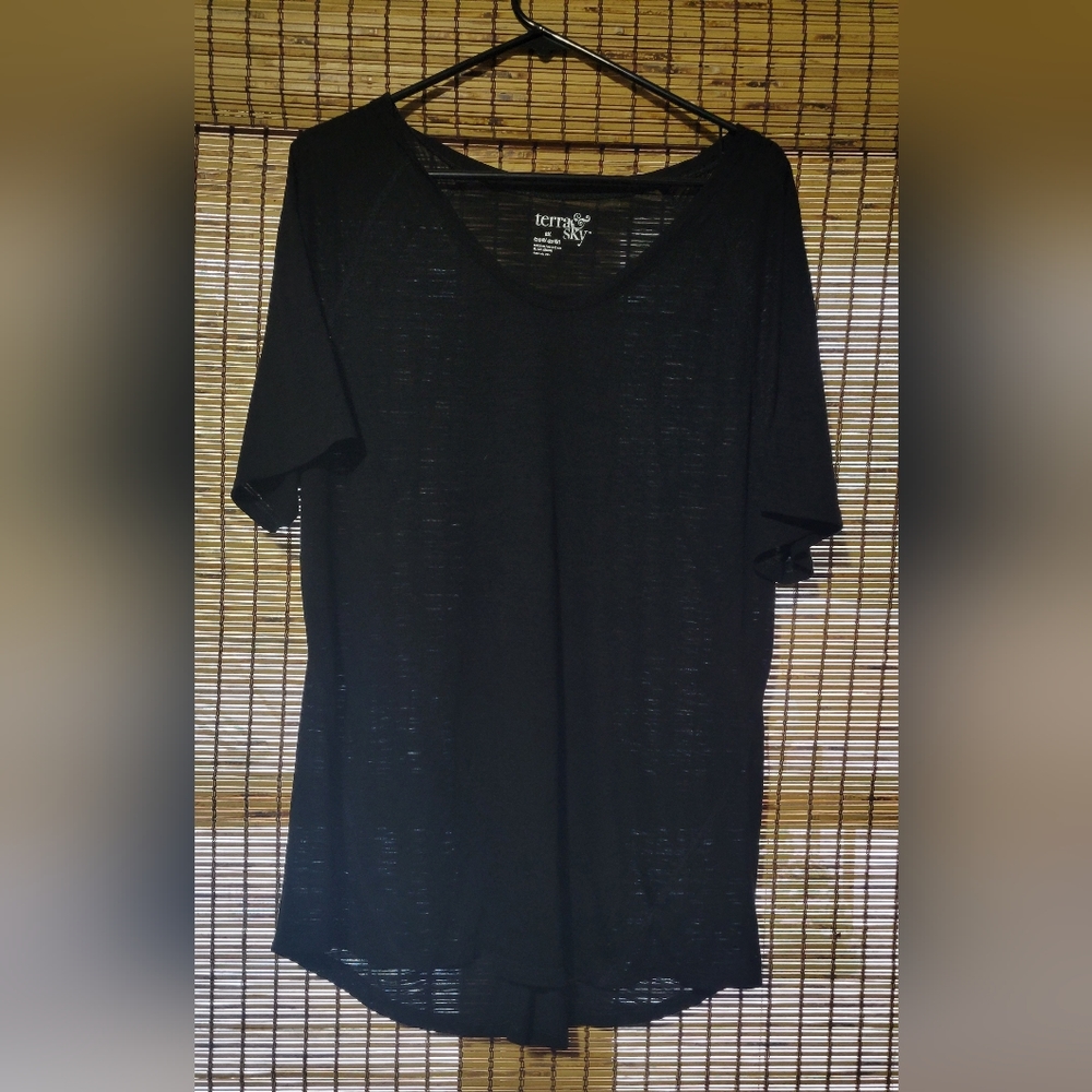 Women's black sheer shirt size 2X